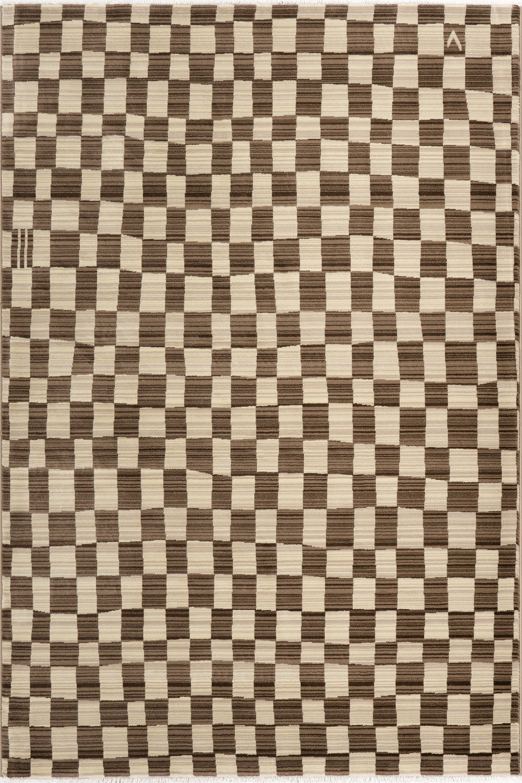 Brown Rasali Checkered Box 2' 8" x 7' 10" rug | Rugs USA