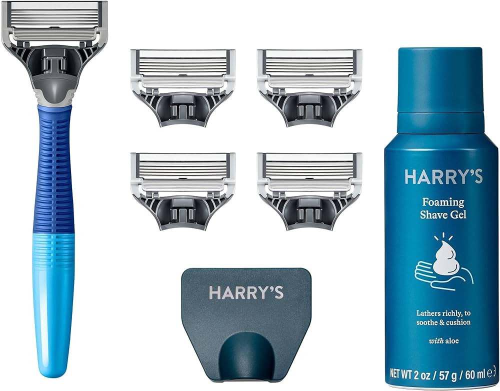 Harry's Razors for Men - Men's Razor Set with 5 Razor Blade Refills, Travel Blade Cover, 2 oz Sha... | Amazon (US)