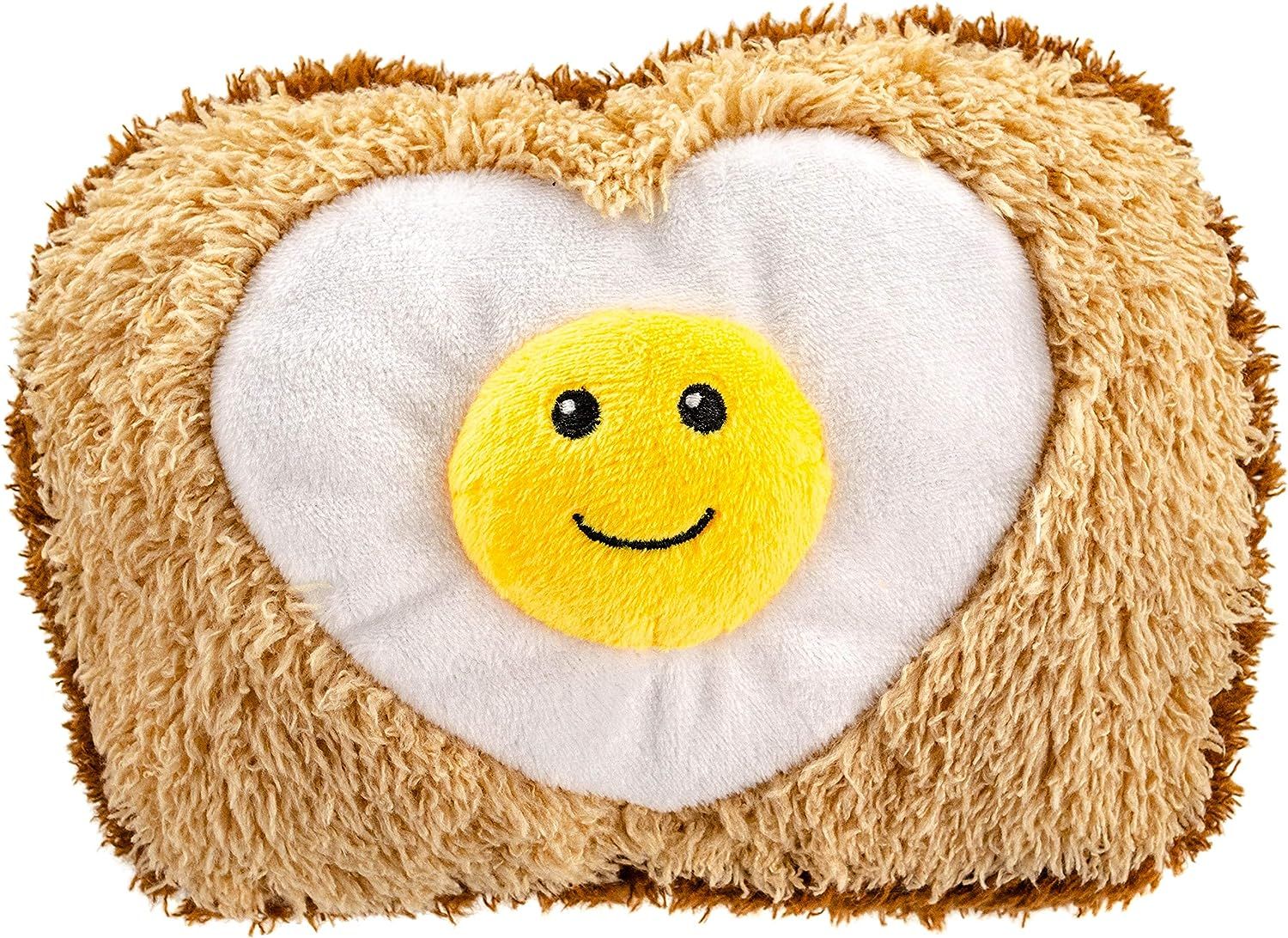 Giftable World Pet 5 by 7 Inches Plush Pet Toy Egg in Toast with Squeaker | Amazon (US)