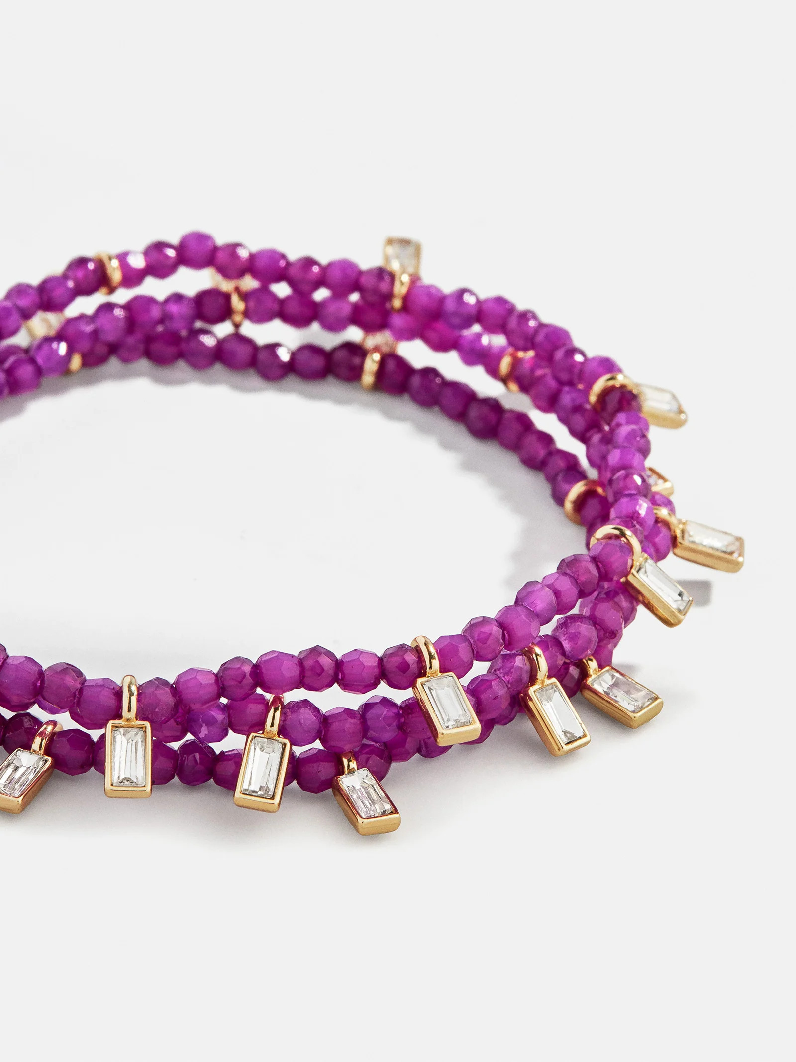 Crystal Beaded Bracelet - Plum | BaubleBar