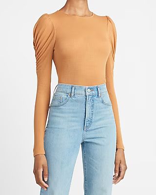 Ruched Puff Sleeve Tee | Express