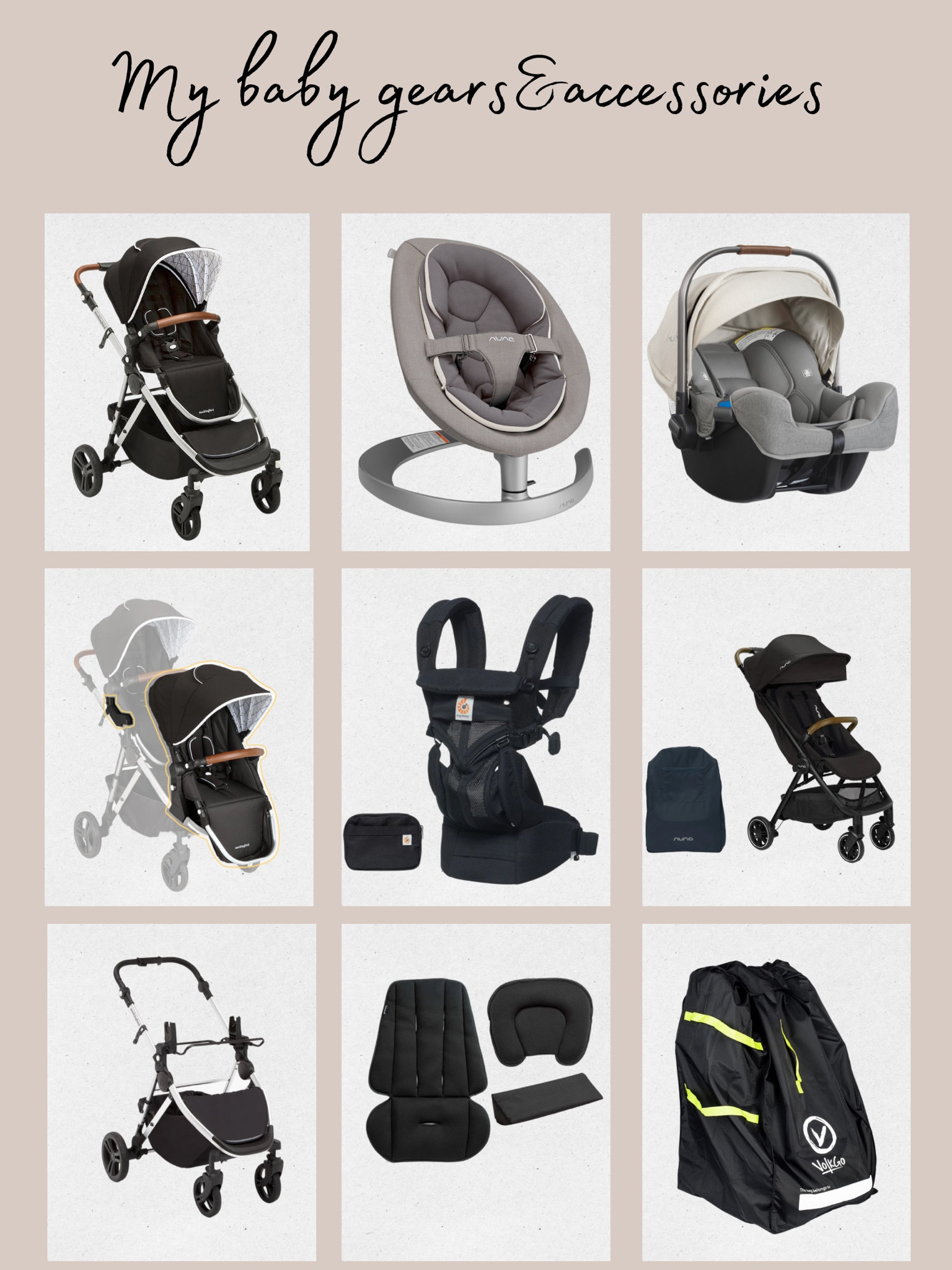 1. Best affordable single to double stroller
2. Best baby swing ( my 9 year old still loves it) 
3. Nuna car seat ( love the minimal design)
4. Second seat to the Mockingbird stroller (second seat is larger than Uppababy’s)
5. Ergo baby carrier
6. Nuna travel stroller ( so easy to fold, connects to any Nuna car seat without an adapter, comes with a travel bag)
7. Car seat adapter to Mockingbird stroller
8. Infant seat for Mockingbird stroller
9. Must have car seat bag for flying

#LTKbump #LTKbaby #LTKtravel