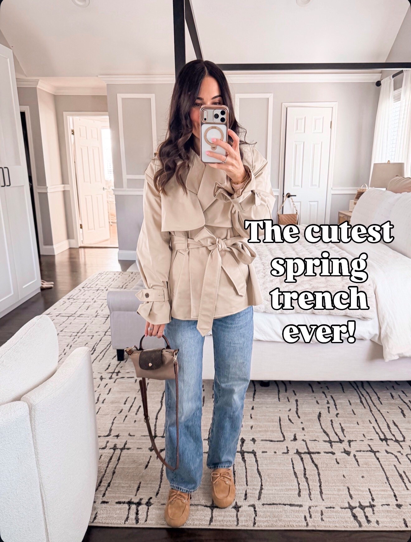 This trench = instant outfit upgrade. So chic for spring 🤍 wearing size xs and 24 jeans 

#LTKootd #LTKSeasonal #LTKOver40