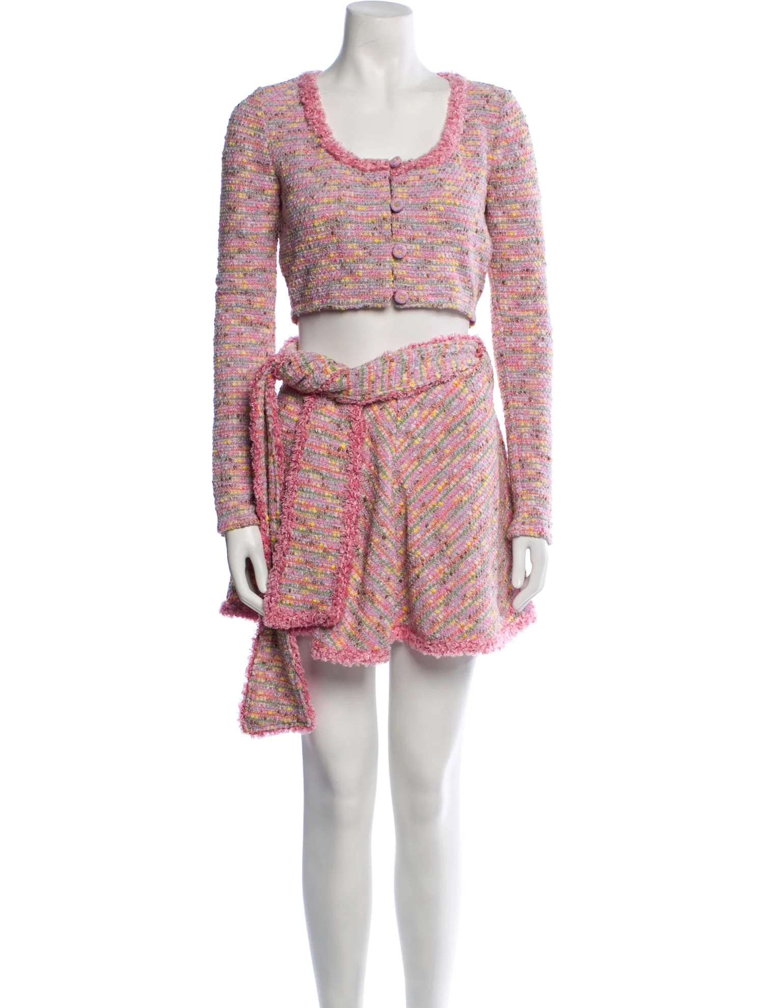 Tweed Pattern Glitter Accents Skirt Set | The RealReal