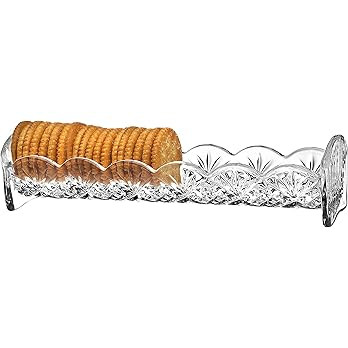 Godinger Dublin Cracker Tray, Snack Dish, Crystal Serving Tray for Crackers, Appetizers, Snacks &... | Amazon (US)