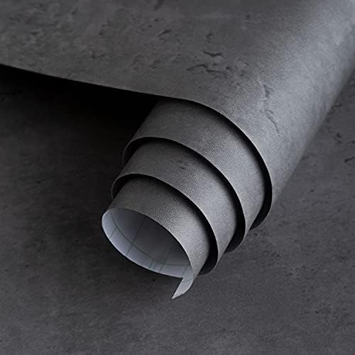 16"×354" Dark Grey Black Concrete Wallpaper Peel and Stick 3D Thick Faux Concrete Cement Contact... | Amazon (US)