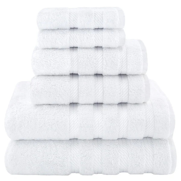 American Soft Linen Luxury 6 Piece Towel Set, 2 Bath Towels 2 Hand Towels 2 Washcloths, 100% Cott... | Bed Bath & Beyond