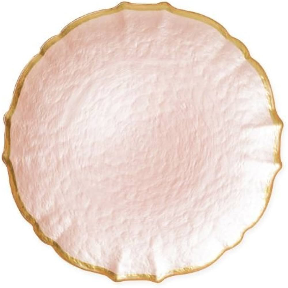 Vietri Baroque Pastel Glass Pink Charger Plate Elegant Handcrafted Glass Service Plate for Dining... | Amazon (US)