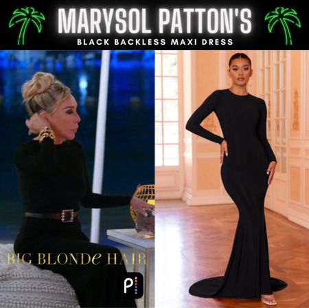 Back in Black // Get Details On Marysol Patton’s Black Backless Maxi Dress With The Link In Our Bio #RHOM #MarysolPatton
