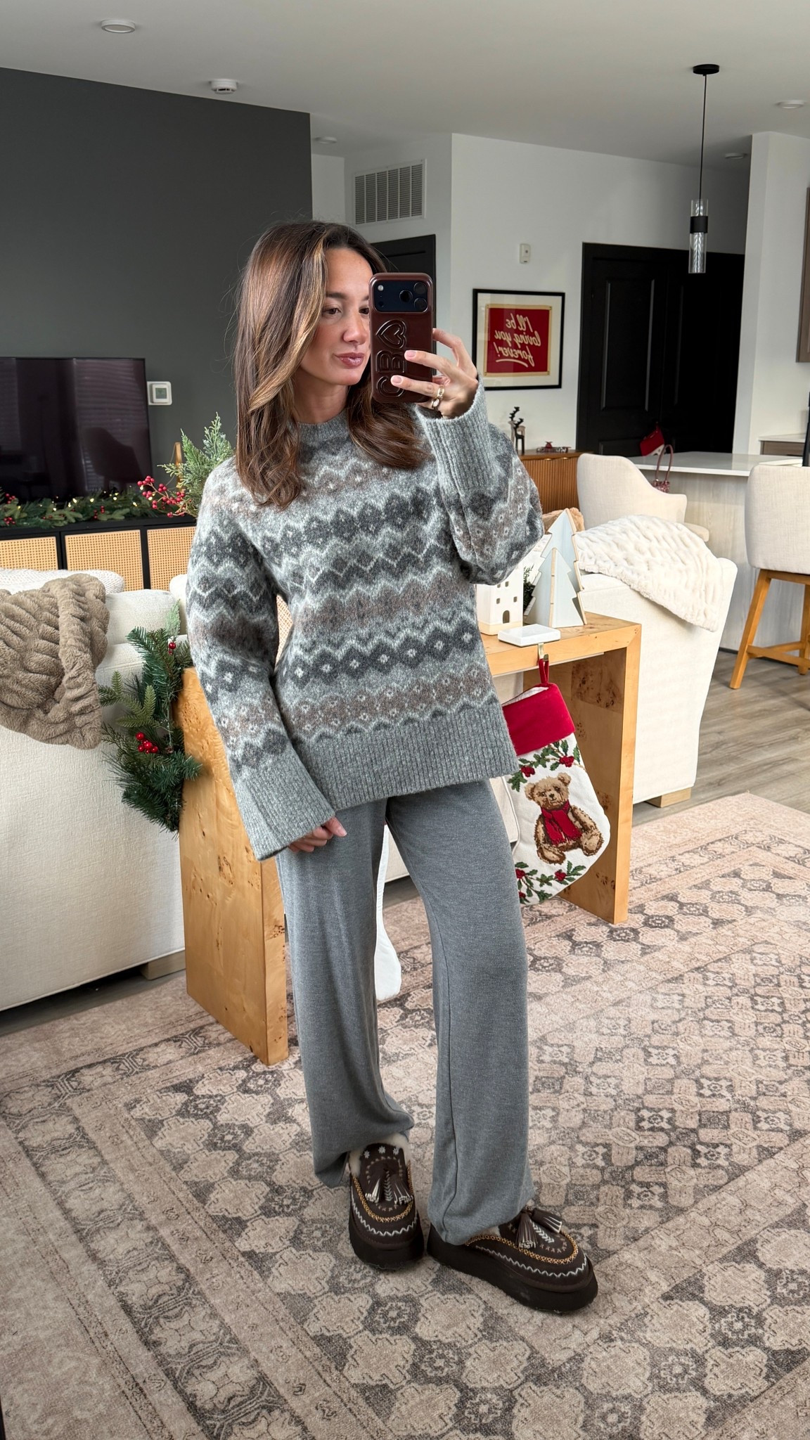 Small sweater XS bottoms! These are my favorite lounge pants rn