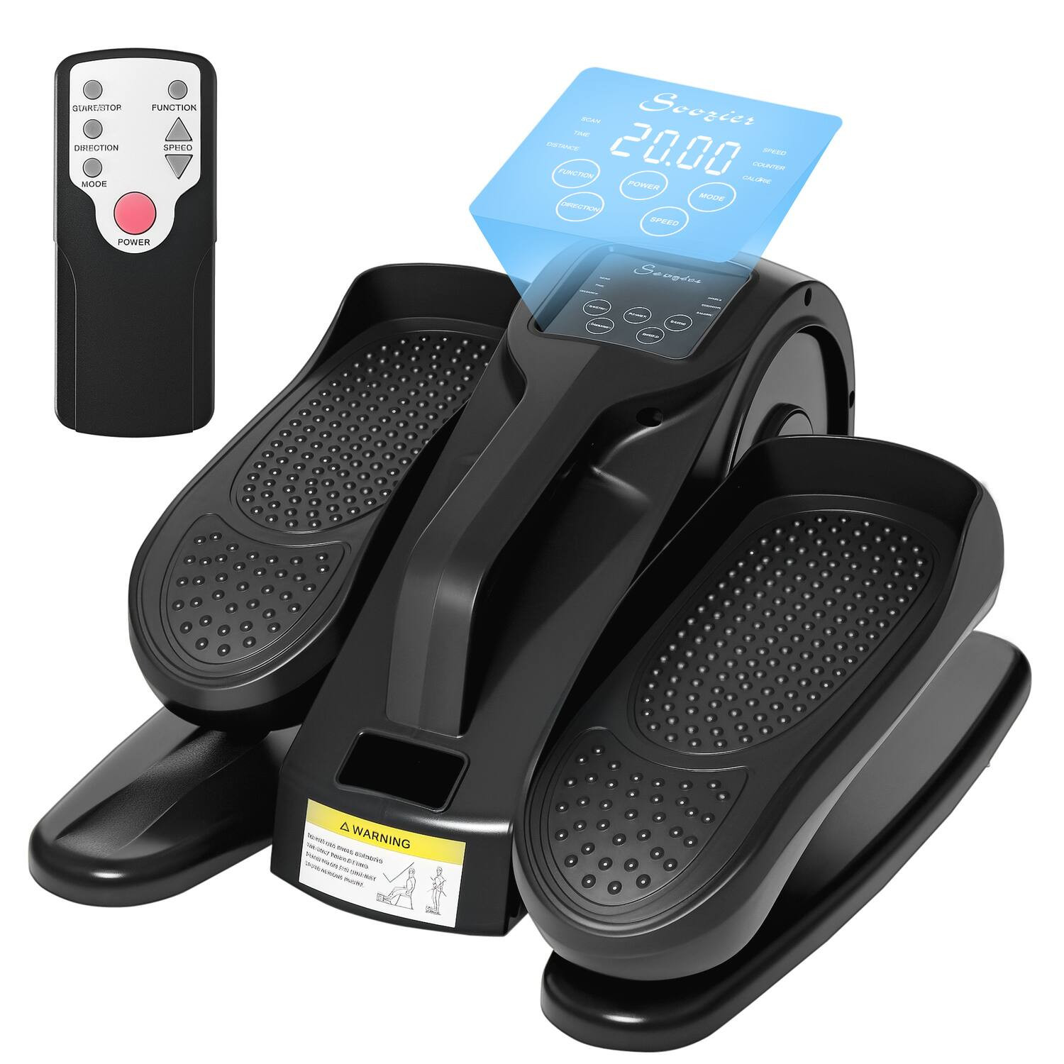 Soozier - Under Desk Elliptical Exercise Machine, Powered Ellipse Leg Exerciser, Mini Rehabilitation Bike with Adjustable Speed - Black | Best Buy U.S.