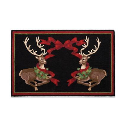 Joyful Reindeer Monogrammed Door Mat | Frontgate