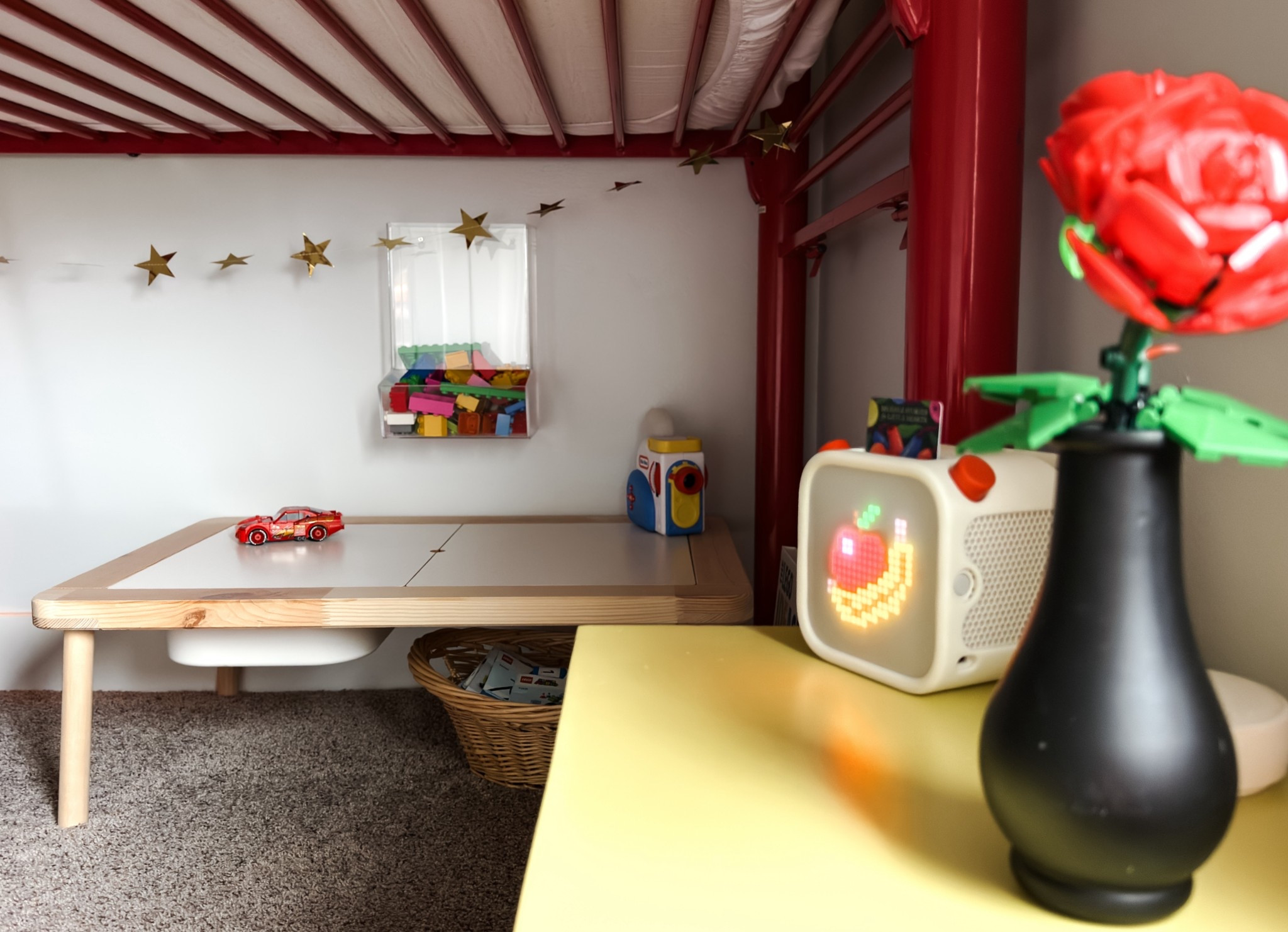 Shop Q's Lego setup + side table. 
All items I can't link are linked on my shop my (Instagram bio) with descriptions on how to make this table low 


•children room •kids room •kids bedroom •legos •yoto player •colorful room 

#LTKHome #LTKmomlife #LTKKids
