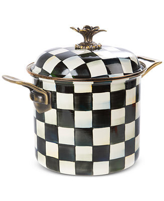 Courtly Check 7-Quart Enameled Stockpot | Macy's