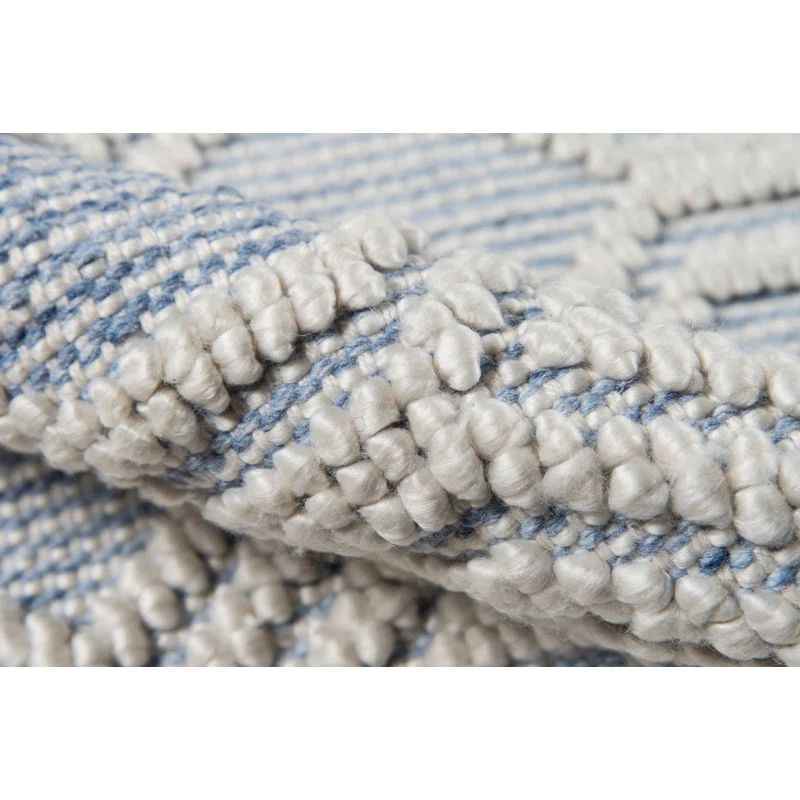 Tempe Handmade Flatweave Recycled P.E.T. Light Blue/White Rug | Wayfair North America