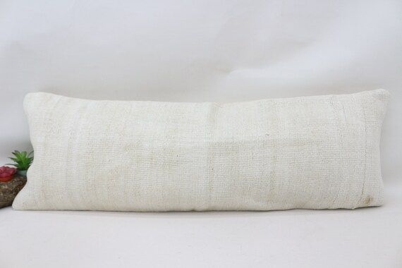 Home Decor Pillow, Turkish Pillow, Pillow Cover, 12x36 White Cushion, Hemp Pillow, Decorative Cas... | Etsy (US)