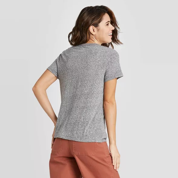 Women's Short Sleeve V-Neck T-Shirt - Universal Thread™ Heather Gray | Target