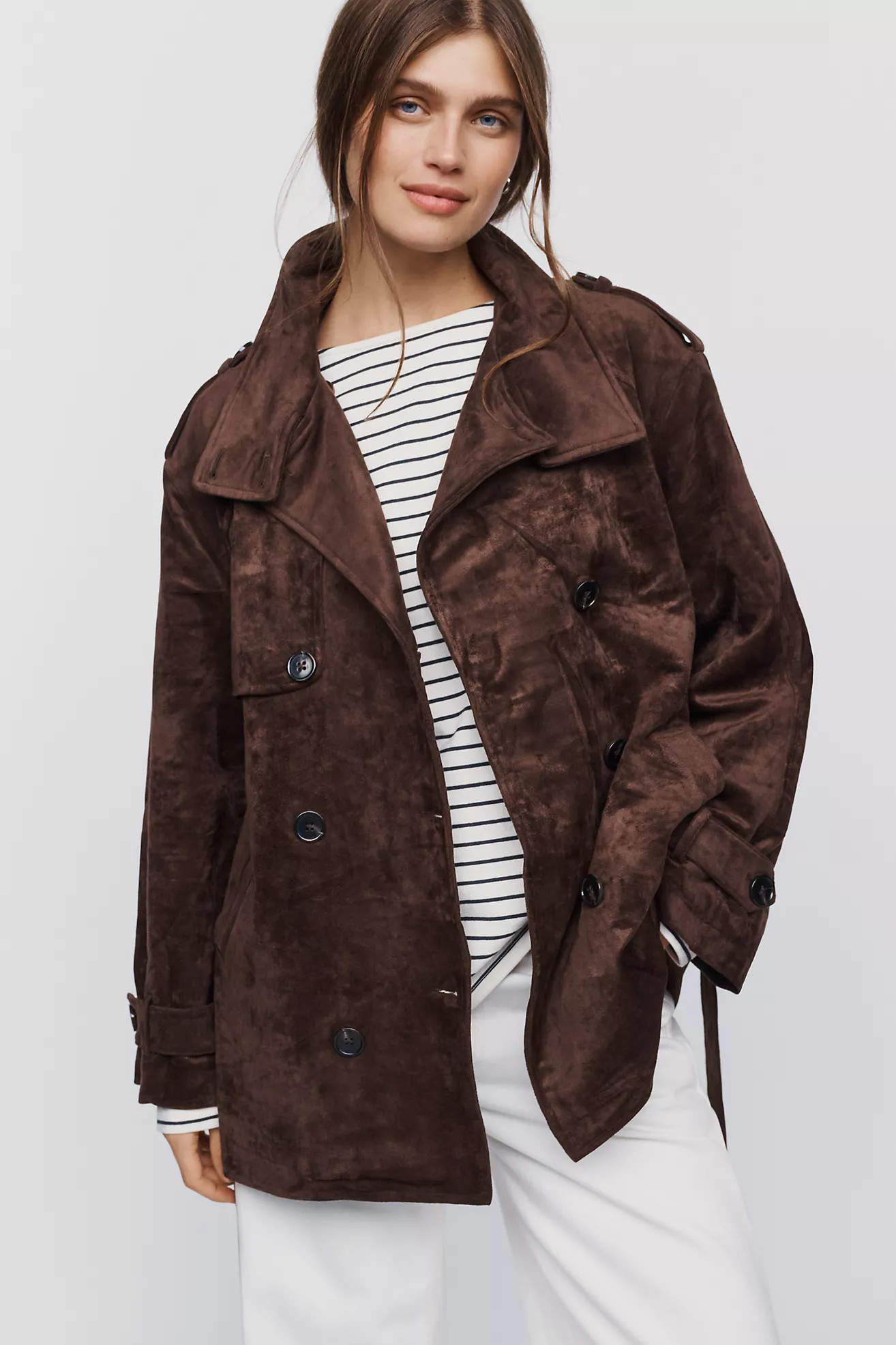 BLANKNYC Belted Short Trench Coat | Anthropologie (US)