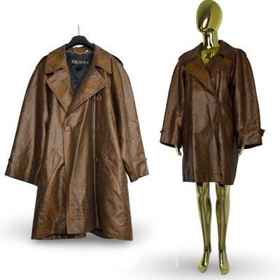 Archival🔥 Escada Vintage Snake Print Trench Coat Double Breasted Size 40 D | eBay US