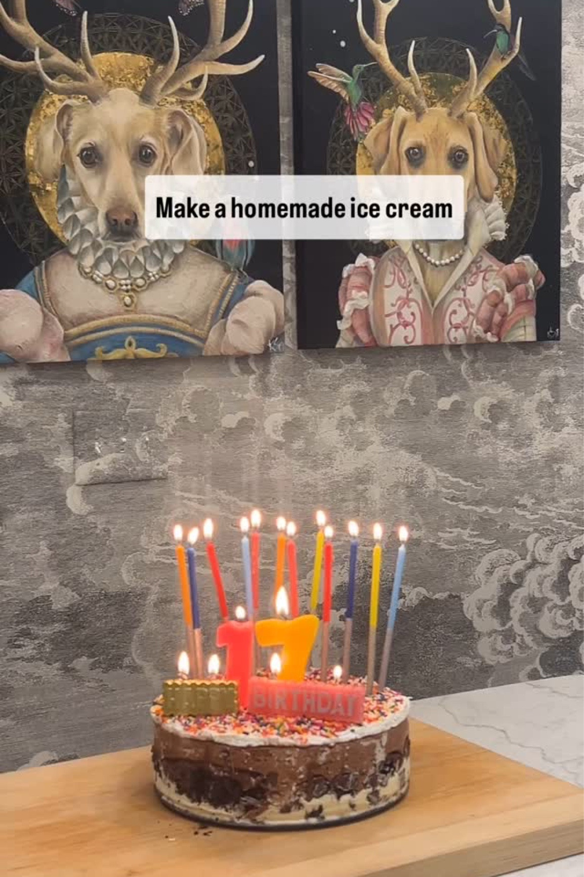 Make a homemade ice cream cake with me! This is our favorite birthday tradition using a family recipe. And it is easy!

Ingredients:
Oreos (party size)
2 flavors of ice cream
1 jar hot fudge
1 container cool whip 
Sprinkles

*Place 24 Oreo cookies(crumbled) in the bottom of a spring form pan.
*Bake at 375F for 6-8 minutes. Let cool.
*Add 1 quart of softened ice cream and freeze
*Add layer of cookies (gently press into ice cream) and hot fudge and freeze
*Add 1 quart of softened ice cream- freeze
*Frost with Cool Whip and decorate with sprinkles, candy, nuts, or whatever you like
*Freeze and enjoy!

This is a pretty foolproof recipe. For example, sometimes I add the second Oreo layer before freezing the first ice cream layer instead of adding it with the hot fudge layer. If I am short on time, I freeze each layer just enough to set it. Just make sure it is fully frozen before serving. 

My largest spring form pan broke which fits full quart containers of the ice creams and cool whip so I adjusted the quantities slightly to make sure all would fit in this slightly smaller pan.

Enjoy!
•
•
•
#housebeautiful #southernliving #myhousebeautiful #traditionalwithatwist #southernhome #traditionalhome #chinoiseriechic  #sodomino #southernhomemag #betterhomesandgardens #dominomag #bhgstylemaker #mytradhome #moderntraditional #southerncharm #southernstyle #interiorstylingideas #classicdecor #hgtvmagazine #hgtvhome #ighomes #interiordecoratingideas #stylishhomevibes #colormakesmehappy #bhgcolor #boldcolor #colorfuldecor #birthdaycake #icecreamcake