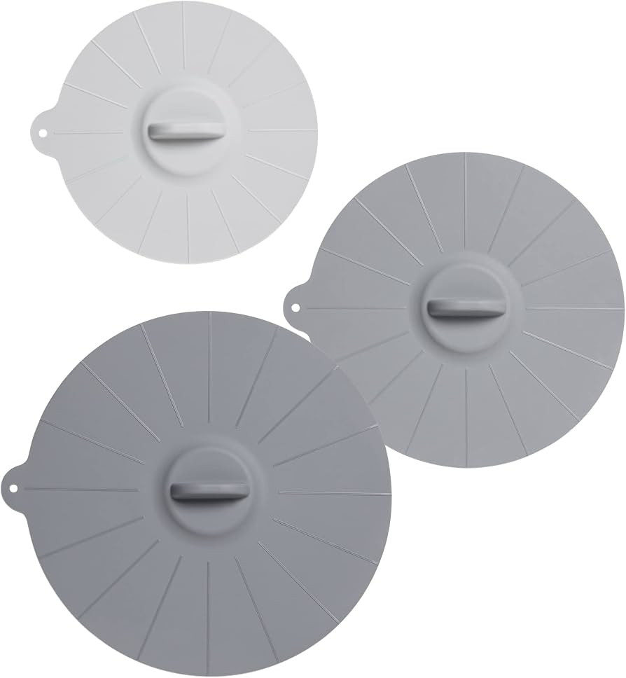 HIC Kitchen Cooking and Storage Lids, High-Heat Silicone, Set of 3 | Amazon (US)