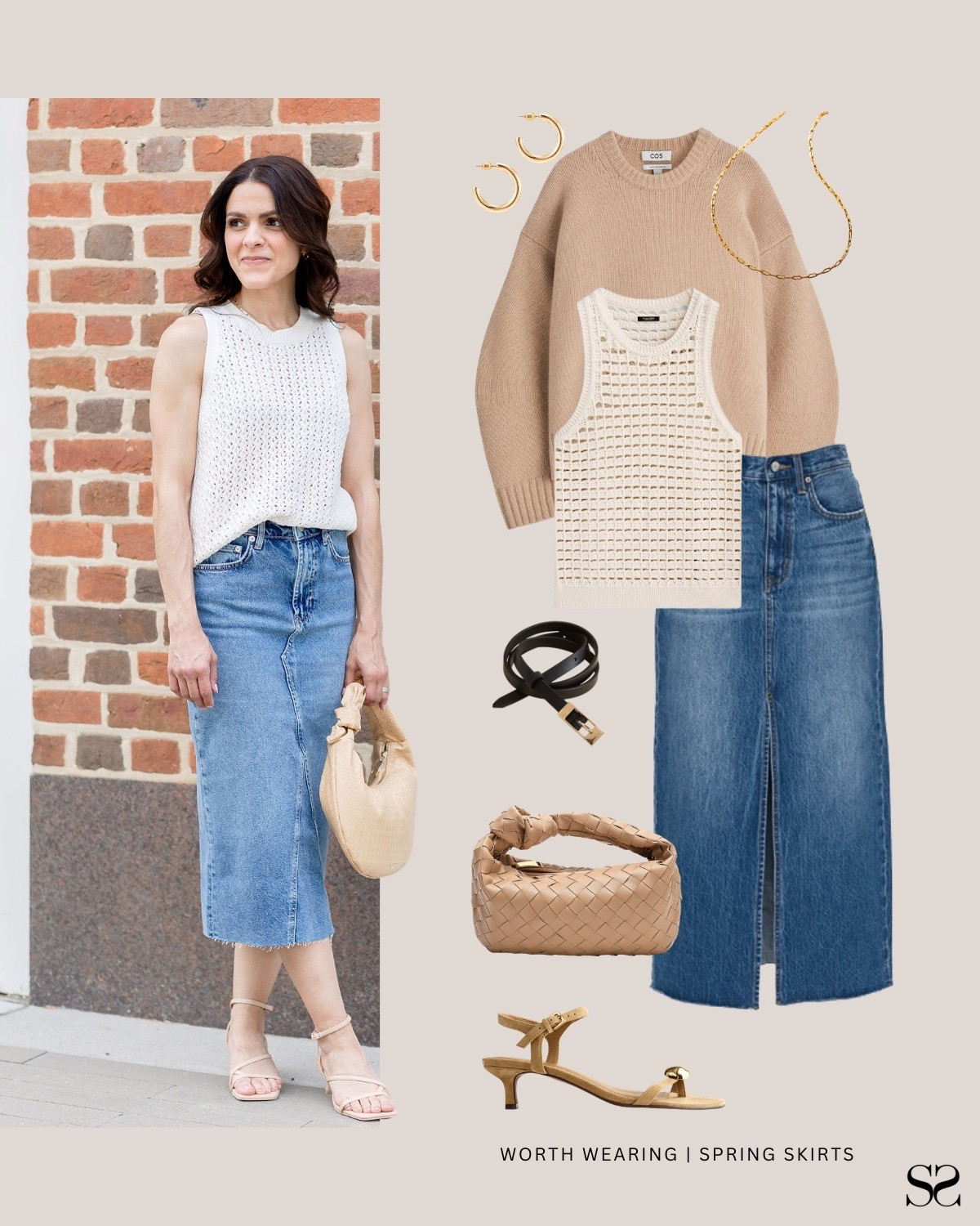 Denim midi skirt outfit for Spring! 

Still denim. Just not jeans. The midi length gives it movement that jeans never will and it pulls together in ways that might surprise you.

#LTKgrwm #LTKSeasonal #LTKootd