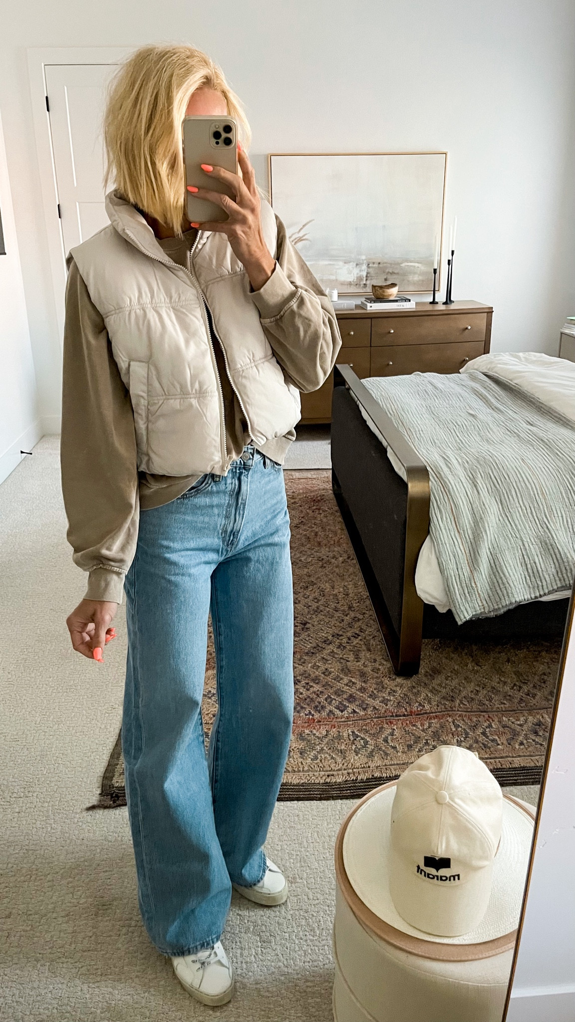 Cropped puffer vest priced right!👌🏼comes in 4 other colorways.
Ribcage full length jeans on trend and fit so well. 
Vest : run tts, wearing Med
Jeans: run tts, wearing 27/32 (you can choose your inseam)

#LTKunder50 #LTKover40 #LTKSeasonal