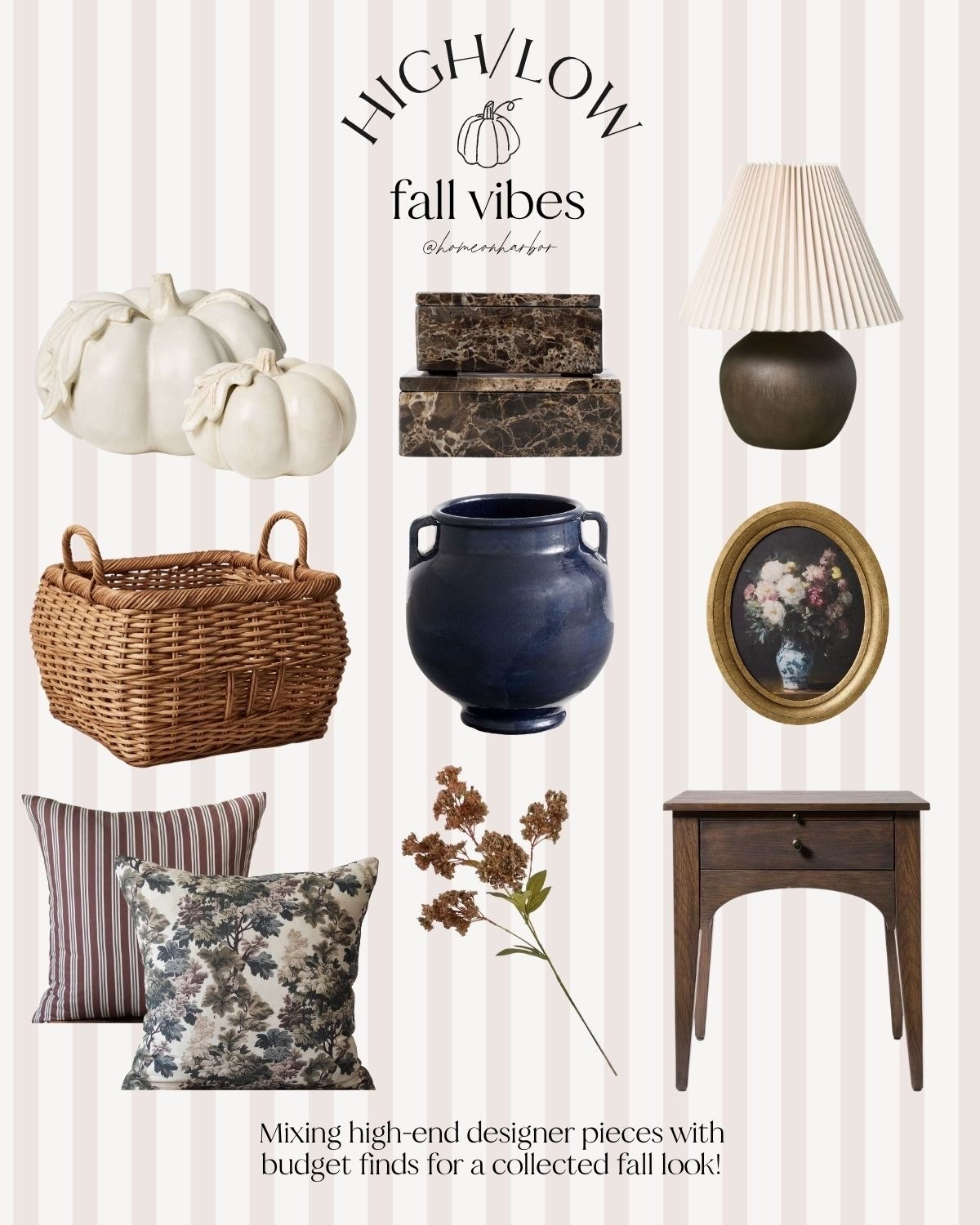 High/low fall vibes: mix high-end and budget-friendly decor finds for the perfect fall home look.

#LTKHome #LTKSeasonal
