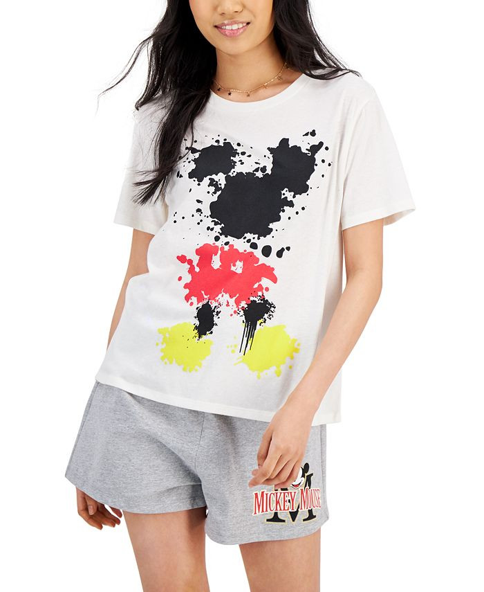 Disney Mickey Mouse Juniors' Paint Splatter T-Shirt & Reviews - Tops - Juniors - Macy's | Macys (US)