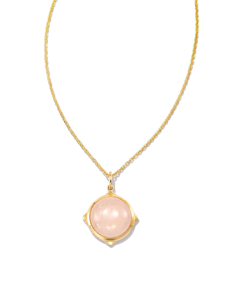 Matilda 18k Gold Vermeil Stone Charm Necklace in Rose Quartz | Kendra Scott