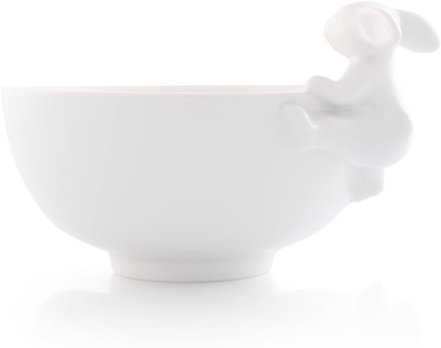 Arthur Court White Stoneware Climbing Bunny Small Bowl, Perfect for Easter Candy/Dips, Durable an... | Amazon (US)