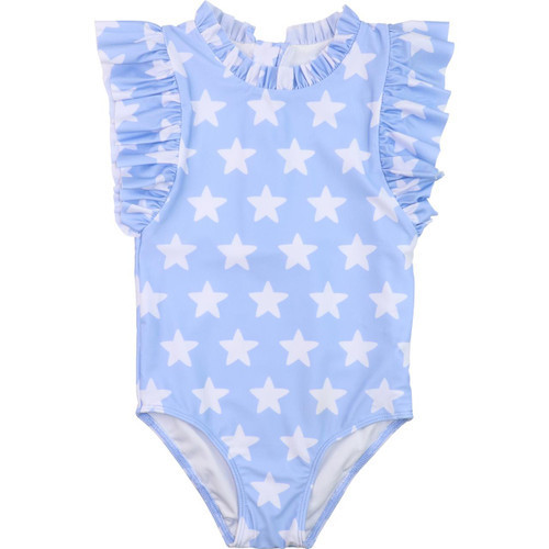 Blue And White Star Lycra Swimsuit | Cecil and Lou