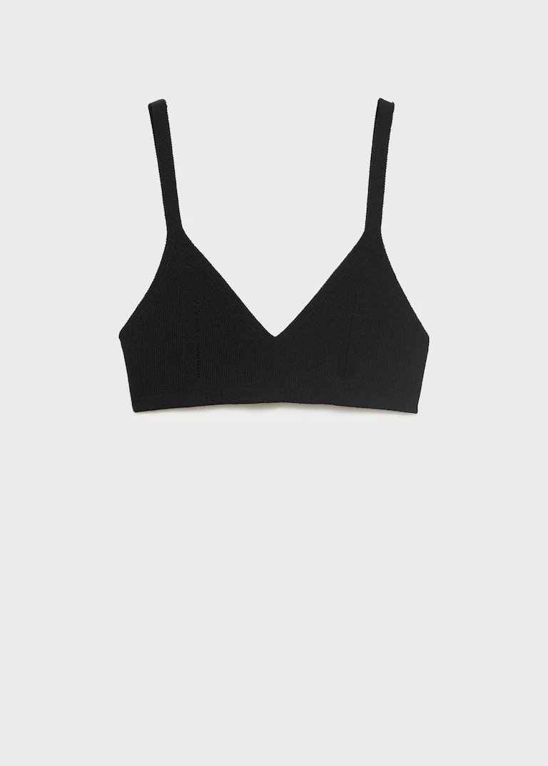 Knitted crop top - Women | MANGO United Kingdom | MANGO (UK)