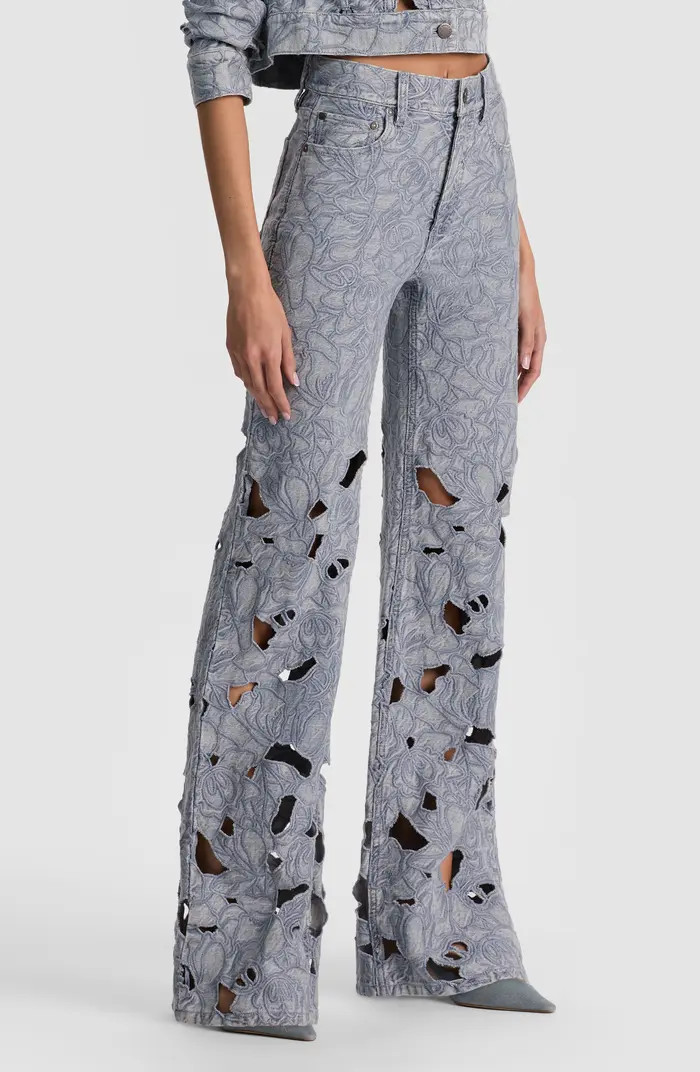 Chic High Waist Embroidered Eyelet Jeans | Nordstrom