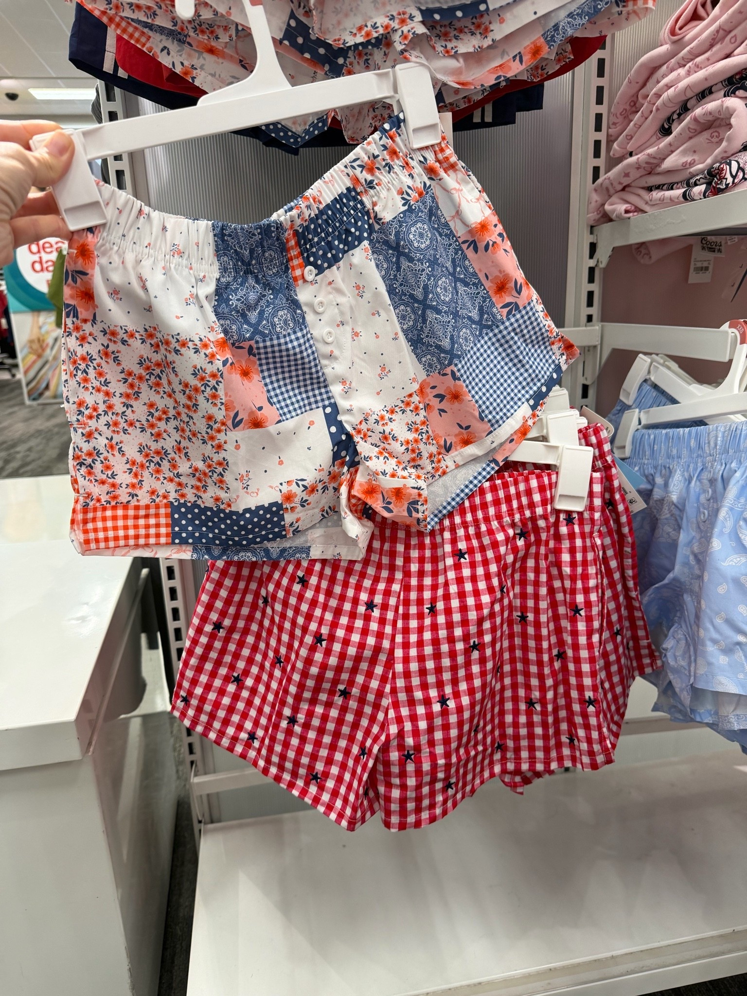 Target Americana shorts in gingham and a quilted patchwork design. #targetstyle