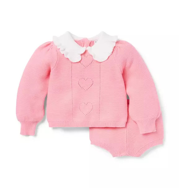 Baby Heart Pointelle Matching Sweater Set | Janie and Jack