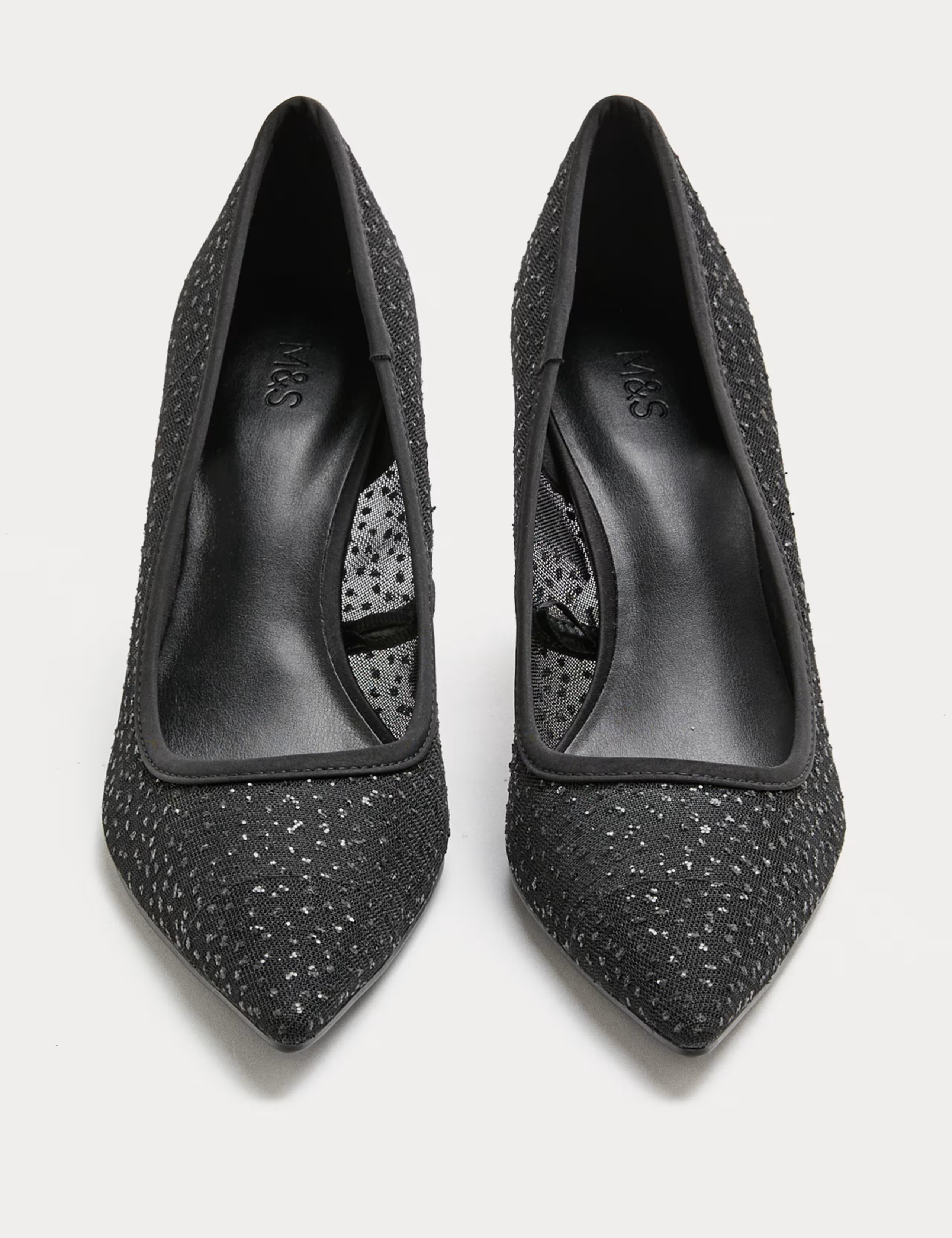 Wide Fit Sparkly Pointed Toe Court Shoes | Marks & Spencer (UK)