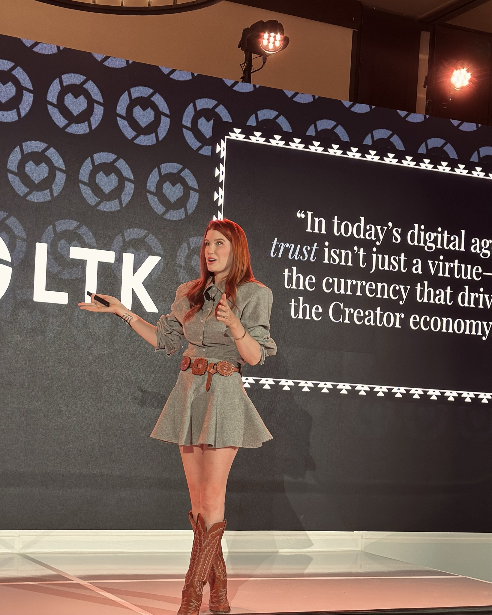 Stepped on stage in something that felt like me at our LTK Creator Summit in Santa Fe —structured, with a western flair.

#LTKTravel #LTKU #LTKWorkwear