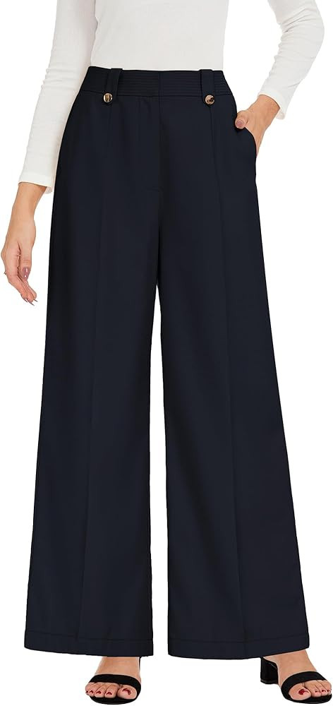 GRACE KARIN Womens Wide Leg Dress Pants, 2025 High Waisted Work Trousers, Business Casual Long Pa... | Amazon (US)