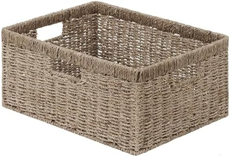 StorageWorks Extra Large Wicker Baskets for Organizing, Seagrass Storage Basket with Built-in Han... | Amazon (US)