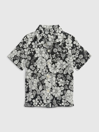 Toddler Linen-Cotton Floral Oxford Shirt | Gap (CA)