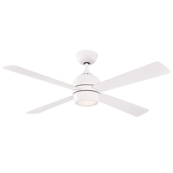 Kwad Matte White 52-Inch LED Ceiling Fan | Bellacor