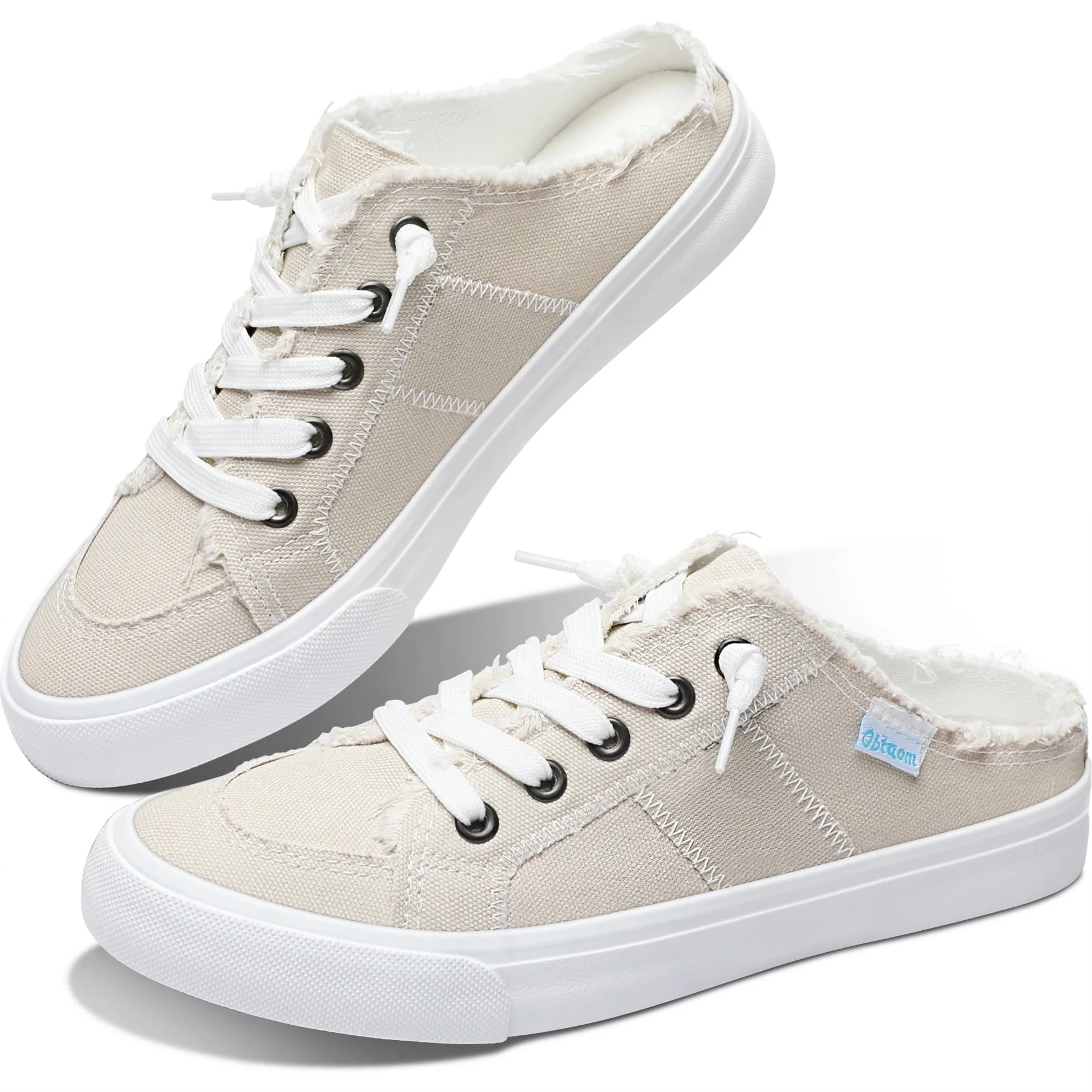Obtaom Women Canvas Mules Memory Foam Clipper Fashion Sneakers Comfortable Slip-On Mule Backless ... | Walmart (US)