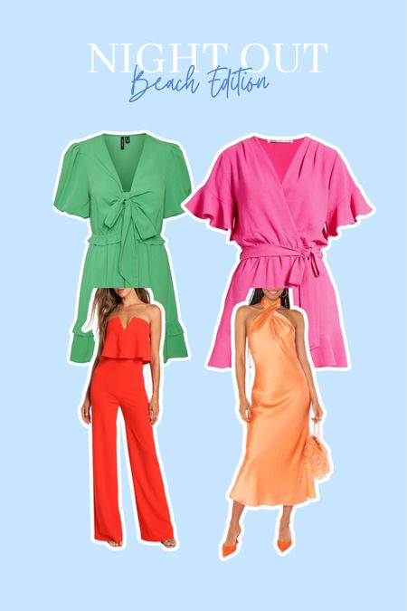 Date night out on vacation. 

Beach outfits
Vacation outfits 
Lulus romper
Pink romper
Orange jumpsuit
Slip dress
Green summer dress


#LTKmidsize #LTKstyletip #LTKtravel