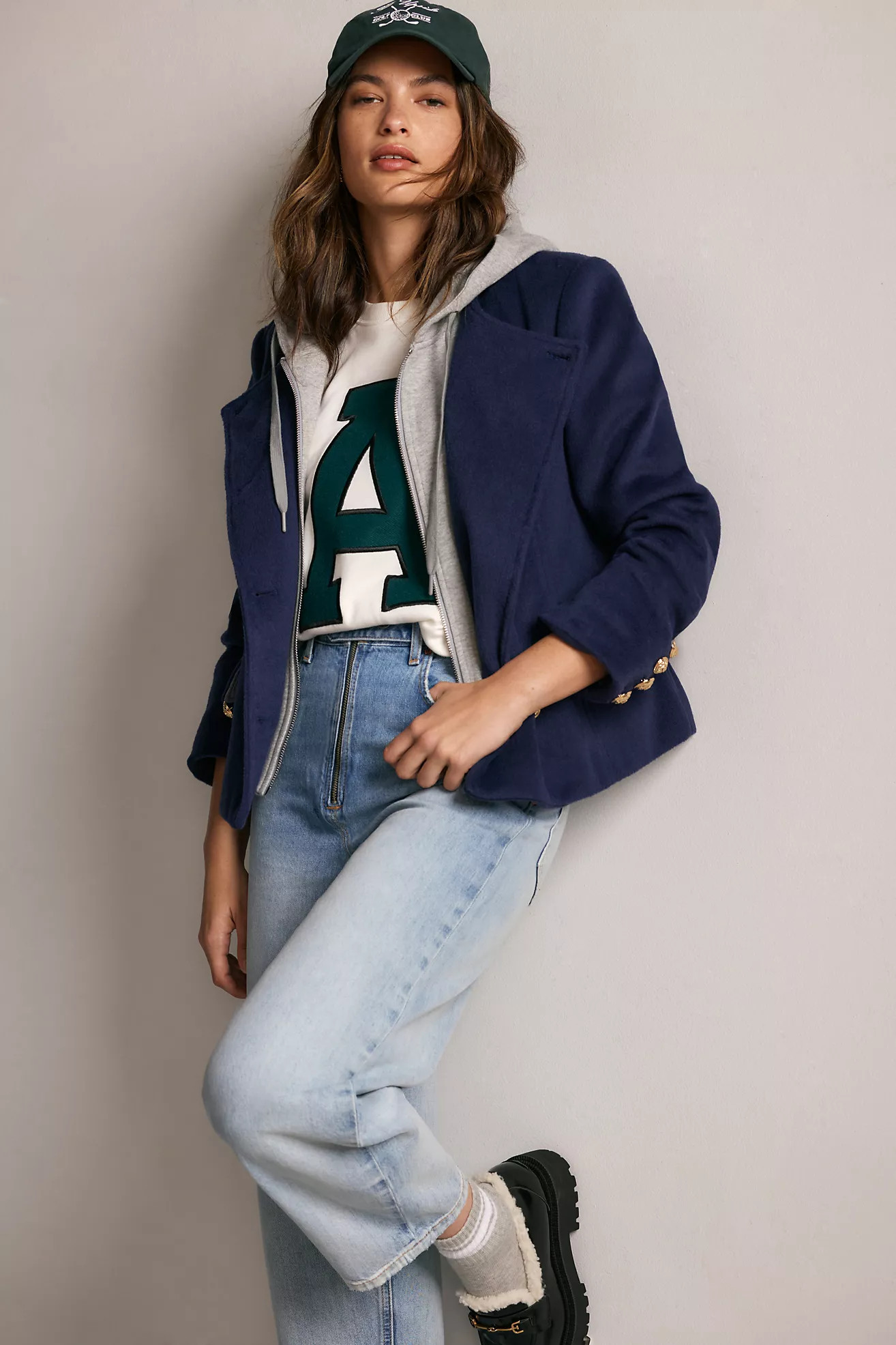 Maeve Twofer Hoodie Peacoat | Anthropologie (US)