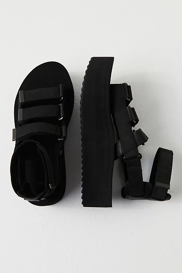 Flatform Mevia Leather Sandals by Teva at Free People, Black, US 8 | Free People (Global - UK&FR Excluded)