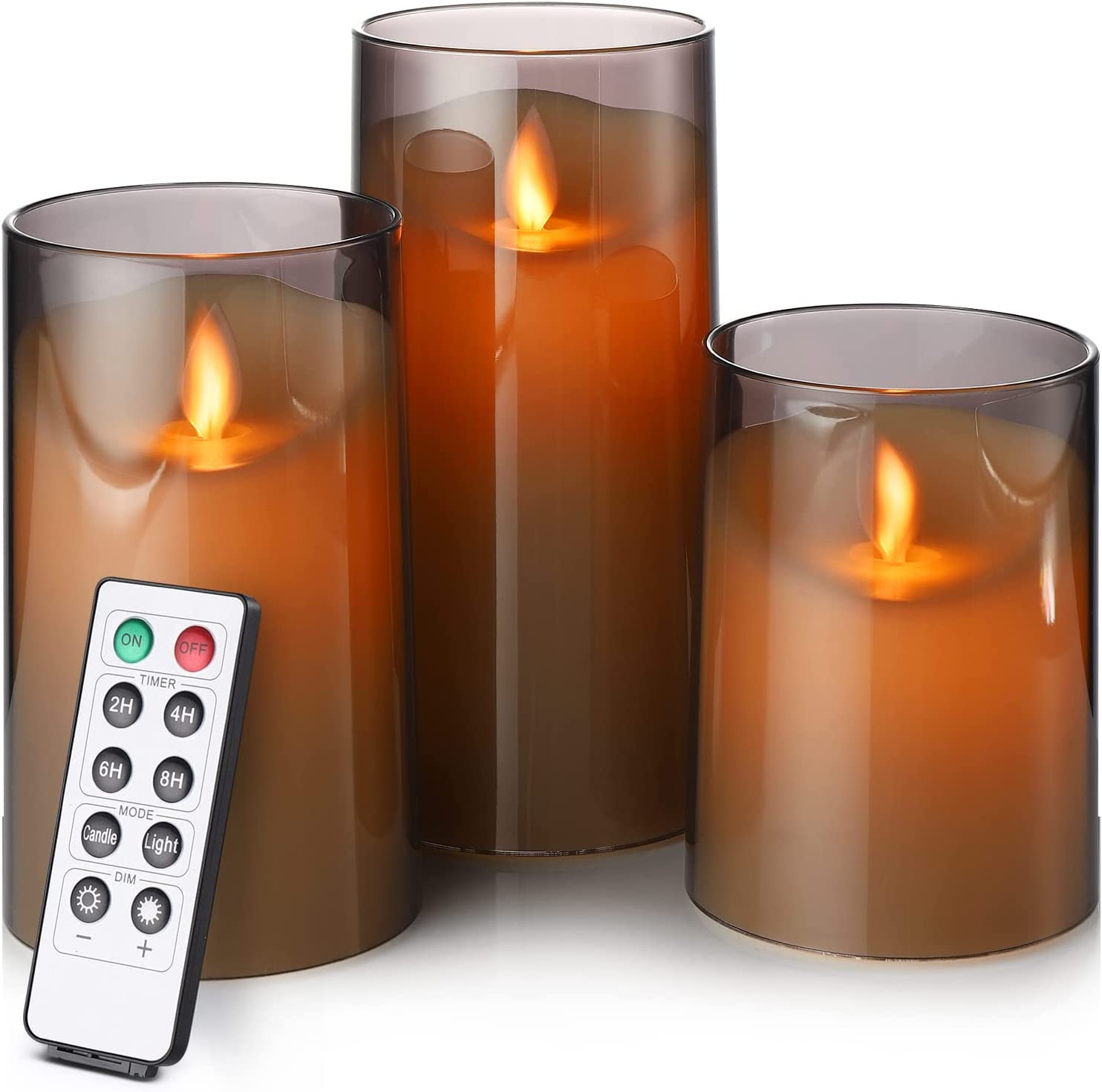 Amazon.com: Flickering Flameless LED Candles with Remote Control and Timer, Ideal for Halloween, ... | Amazon (US)