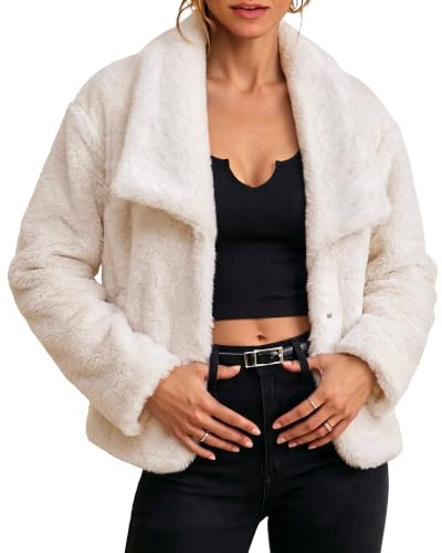 luvamia Faux Fur Womens Coats Warm Jackets for Women Cloud Cream | Amazon (US)