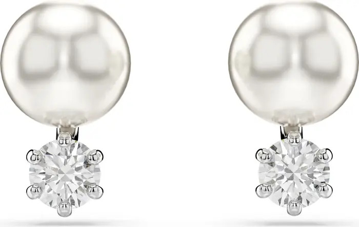 Swarovski Matrix Faux Pearl & Crystal Stud Earrings | Nordstrom | Nordstrom