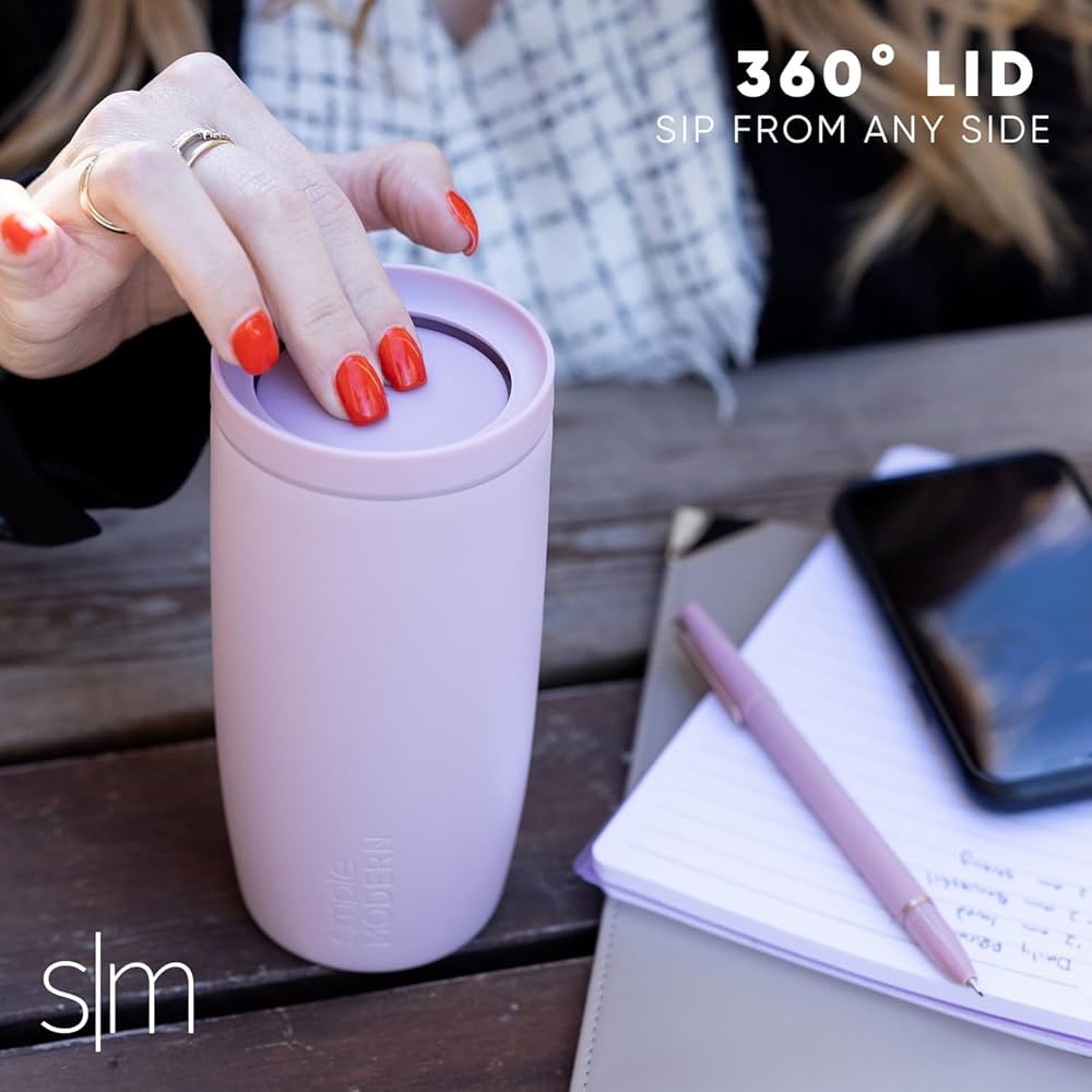 Simple Modern Travel Coffee Mug Tumbler with 360° Lid | Ceramic-Lined Insulated Stainless Steel ... | Amazon (US)